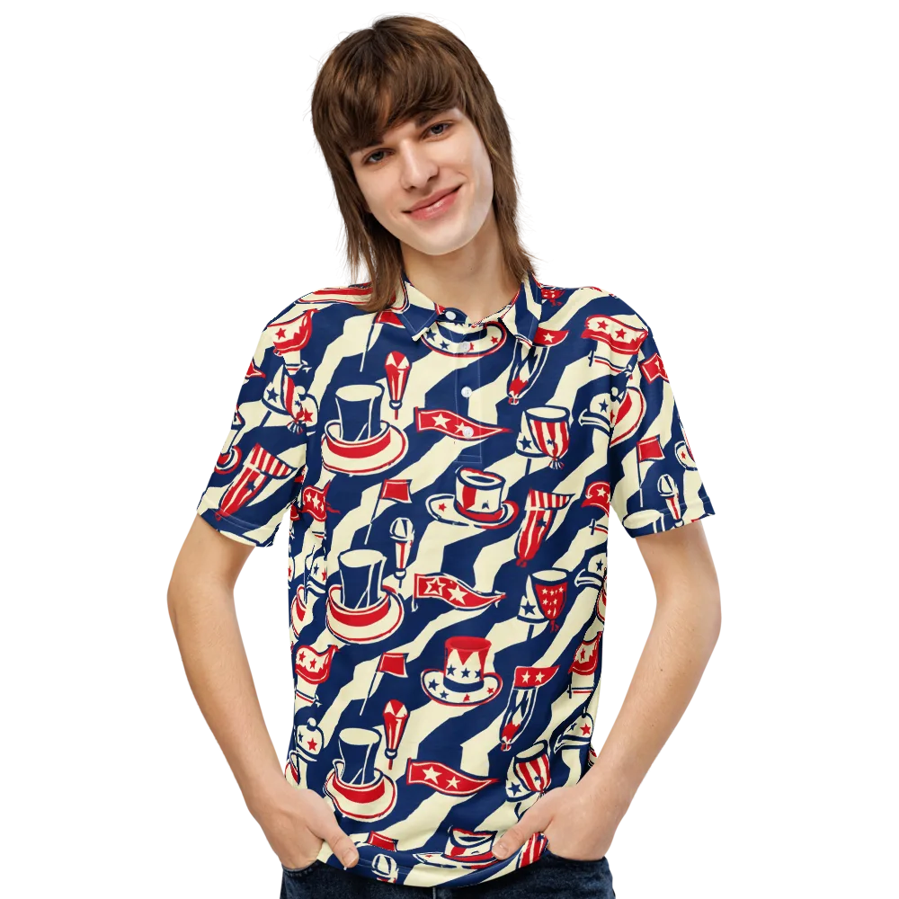Stars And Stripes Soirée on Men's Slim Fit Polo Shirt — Front