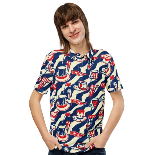 Stars And Stripes Soirée on a Men's Slim Fit Polo Shirt