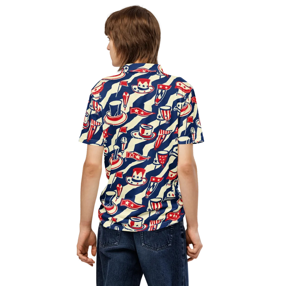 Stars And Stripes Soirée on Men's Slim Fit Polo Shirt — Back