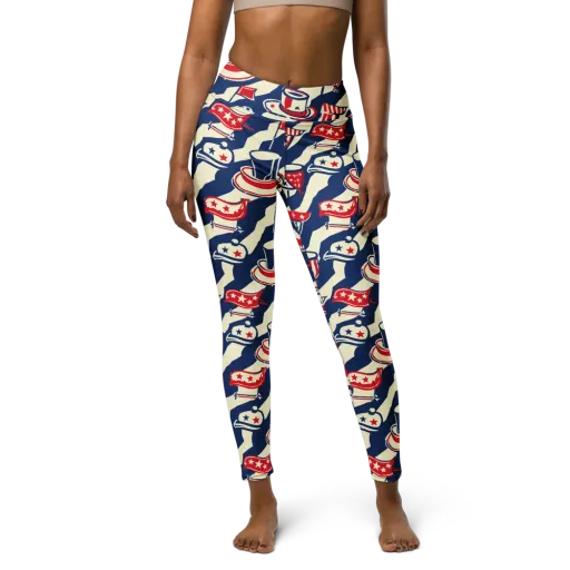 Stars And Stripes Soirée on a Yoga Leggings