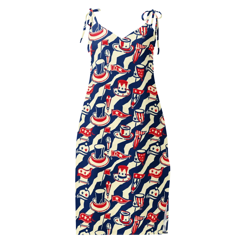 Stars And Stripes Soirée on Slip Dress — Front