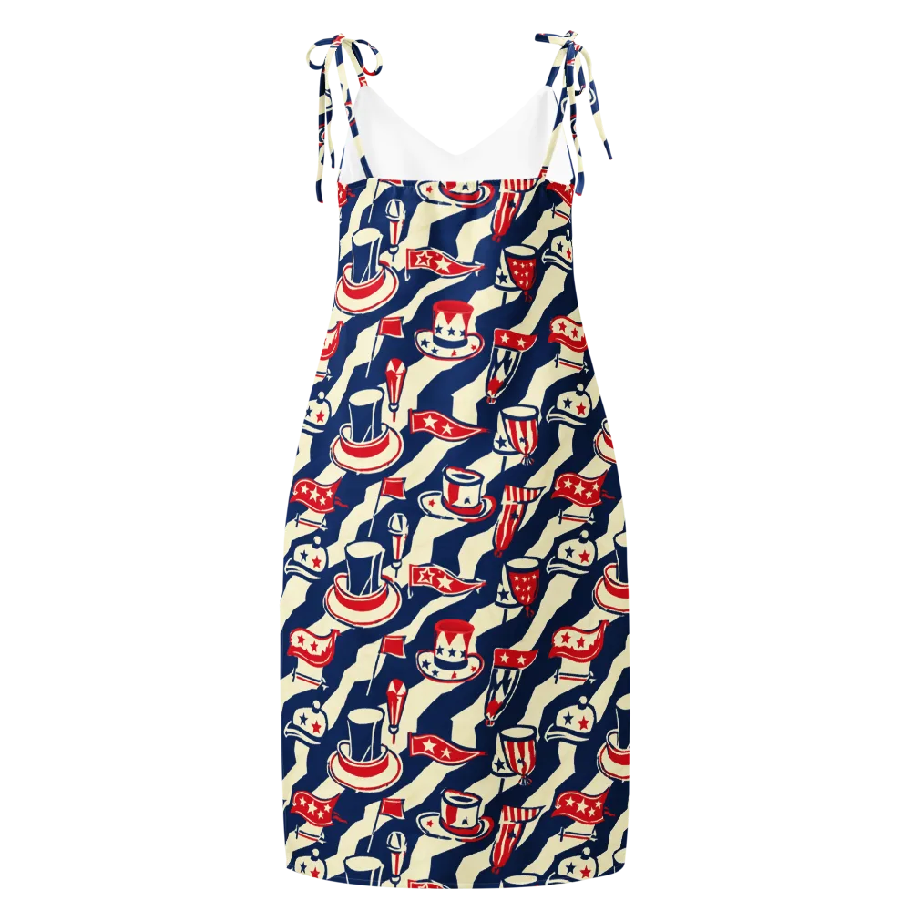 Stars And Stripes Soirée on Slip Dress — Back