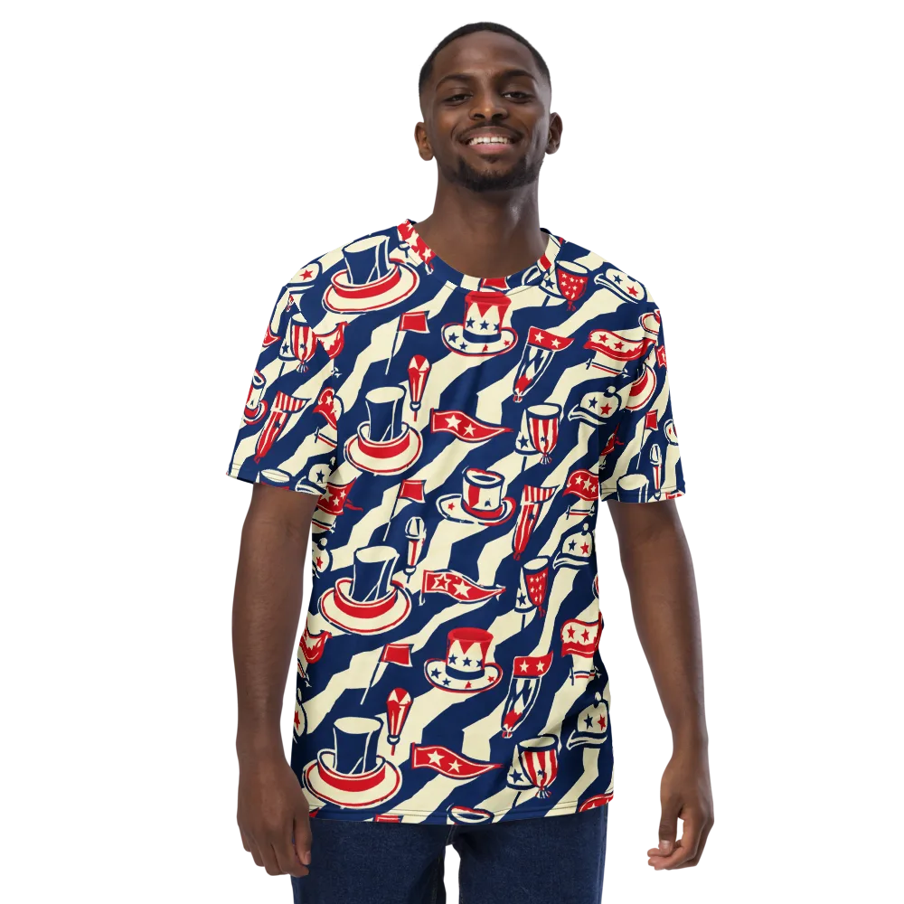 Stars And Stripes Soirée on Men's Crew Neck T-Shirt — Front