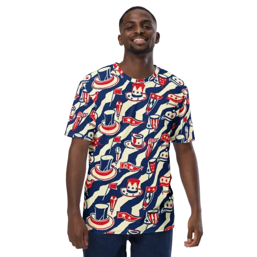 Stars And Stripes Soirée on a Men's Crew Neck T-Shirt