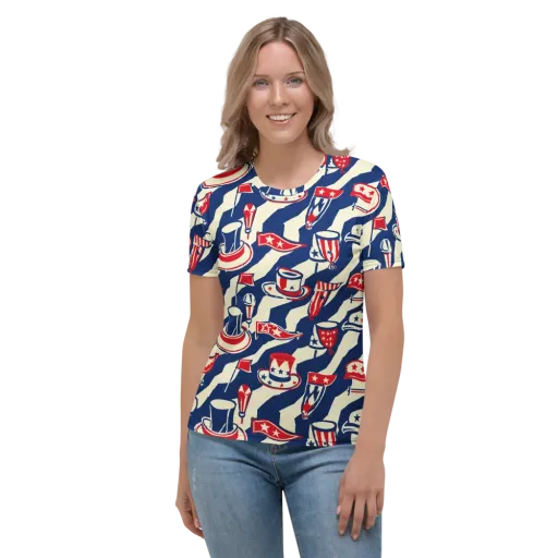Stars And Stripes Soirée on a Women's Crew Neck T-Shirt