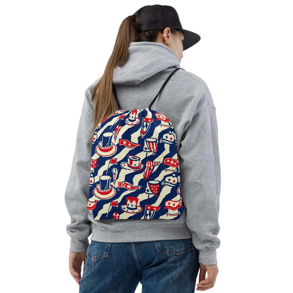 Stars And Stripes Soirée on Drawstring Bag — Front