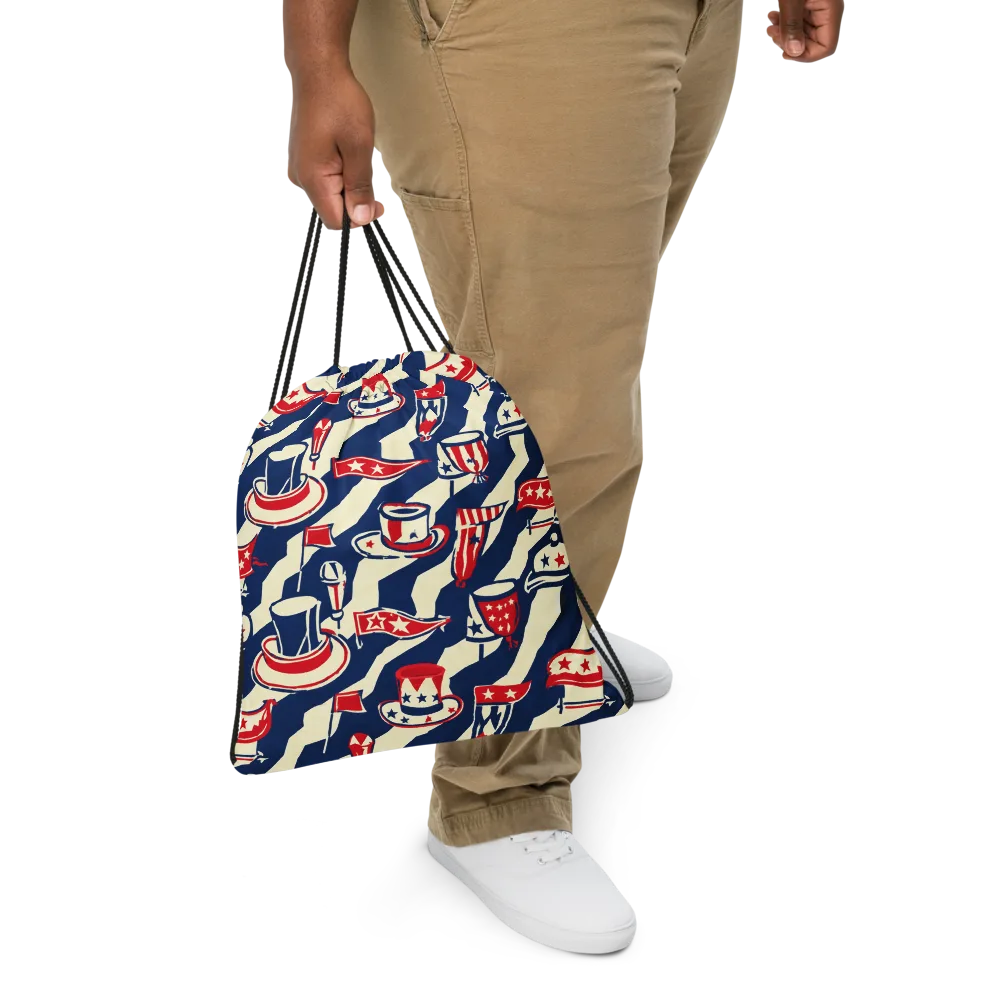 Stars And Stripes Soirée on Drawstring Bag — Front