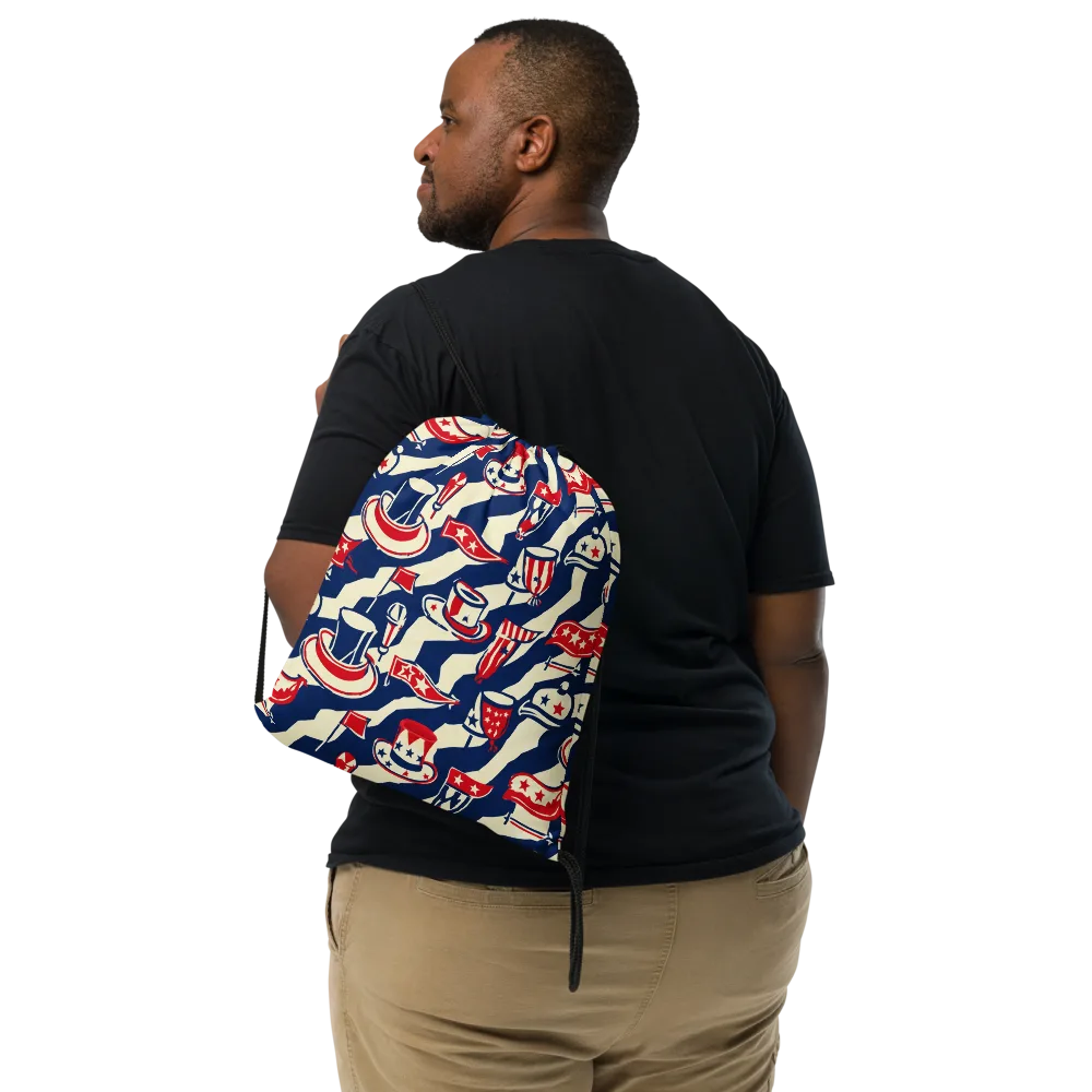 Stars And Stripes Soirée on Drawstring Bag — Front