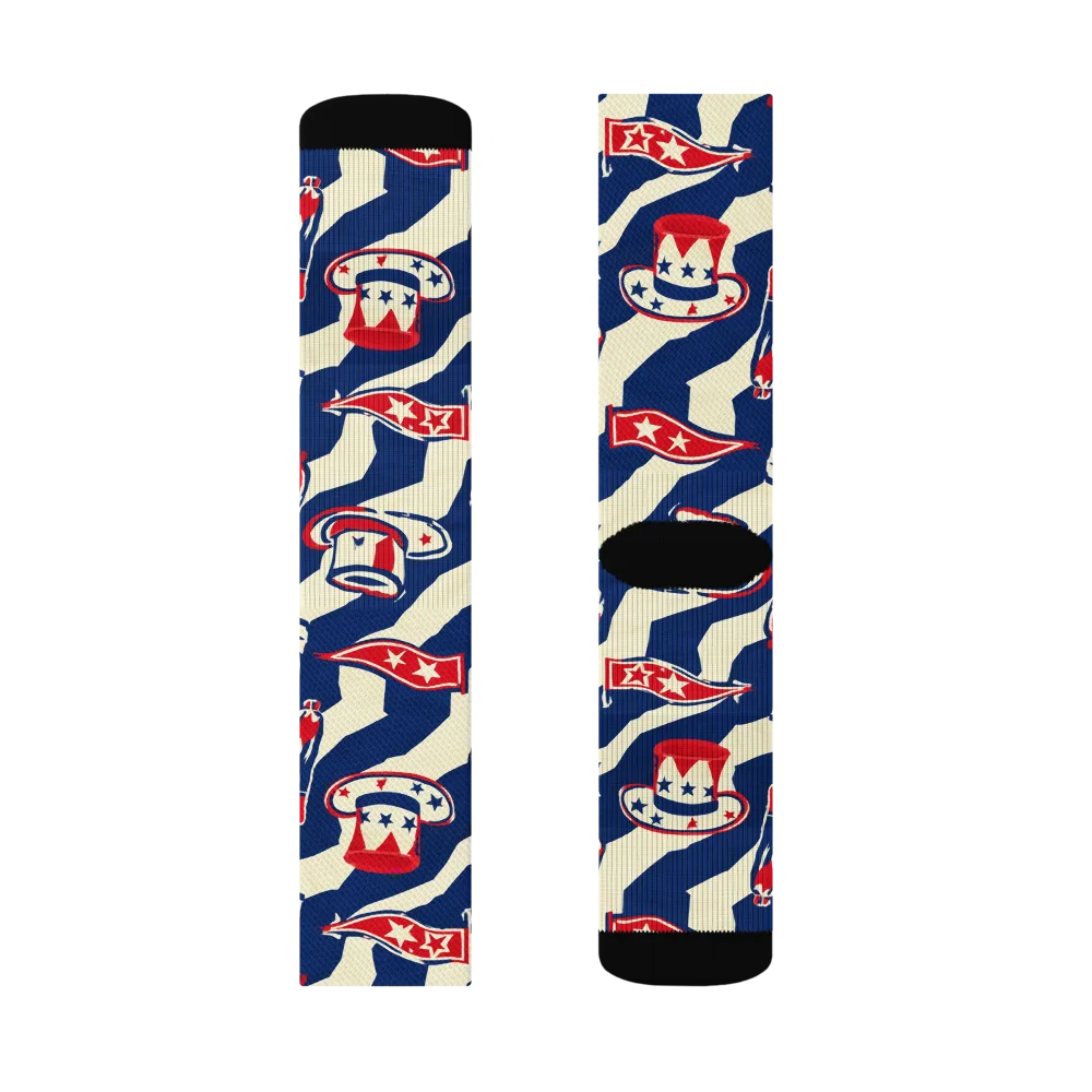 Stars And Stripes Soirée on Socks — Left Sock
