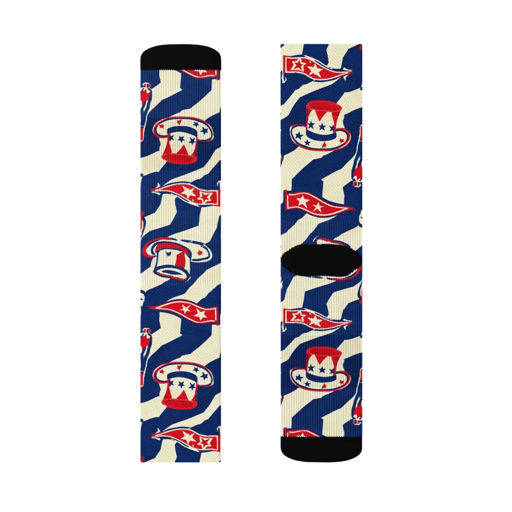Stars And Stripes Soirée on Socks — Right Sock
