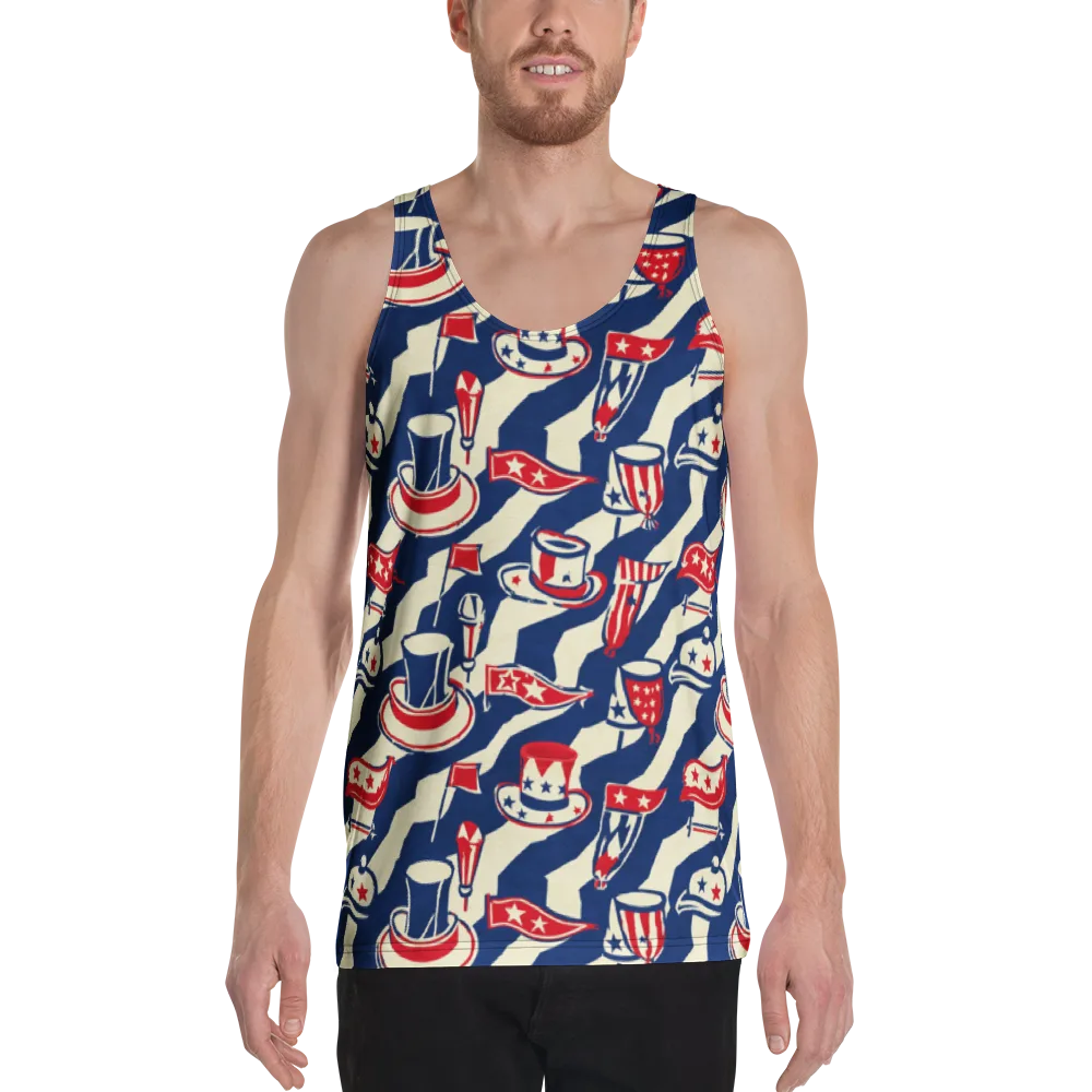 Stars And Stripes Soirée on Men's Tank Top — Front