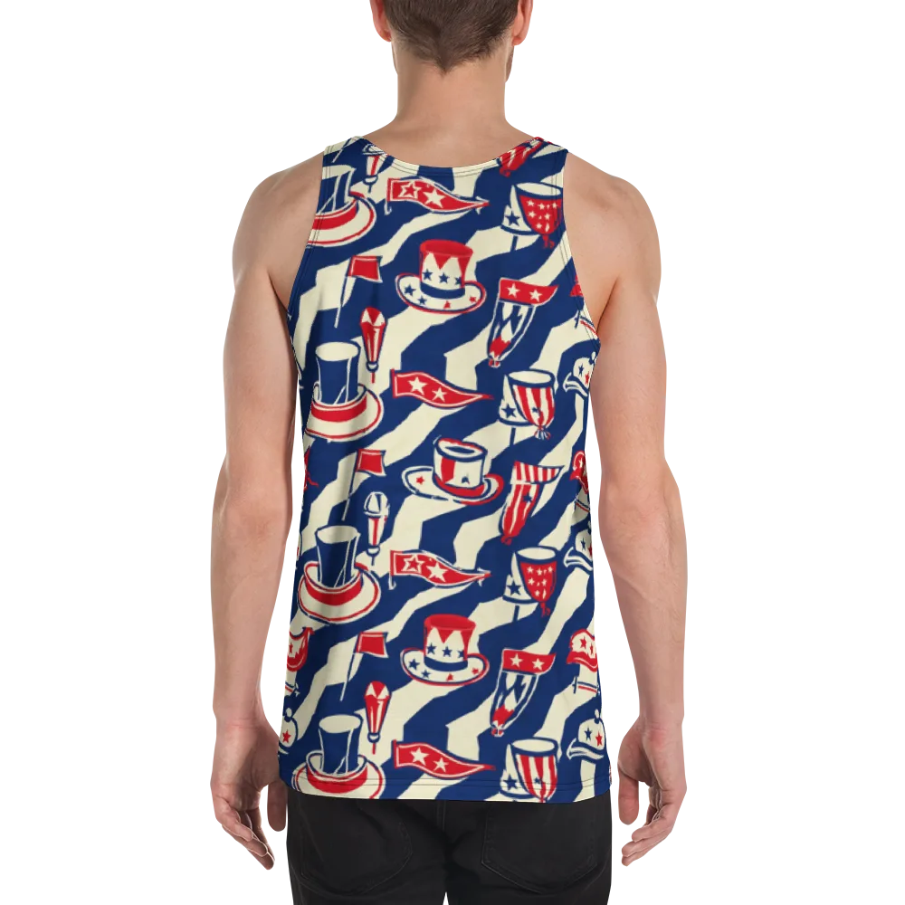Stars And Stripes Soirée on Men's Tank Top — Back