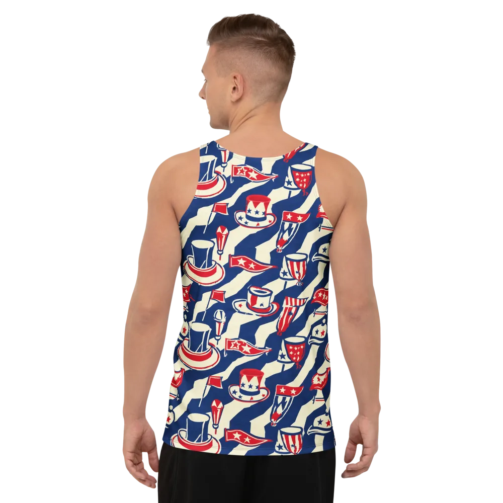 Stars And Stripes Soirée on Men's Tank Top — Back