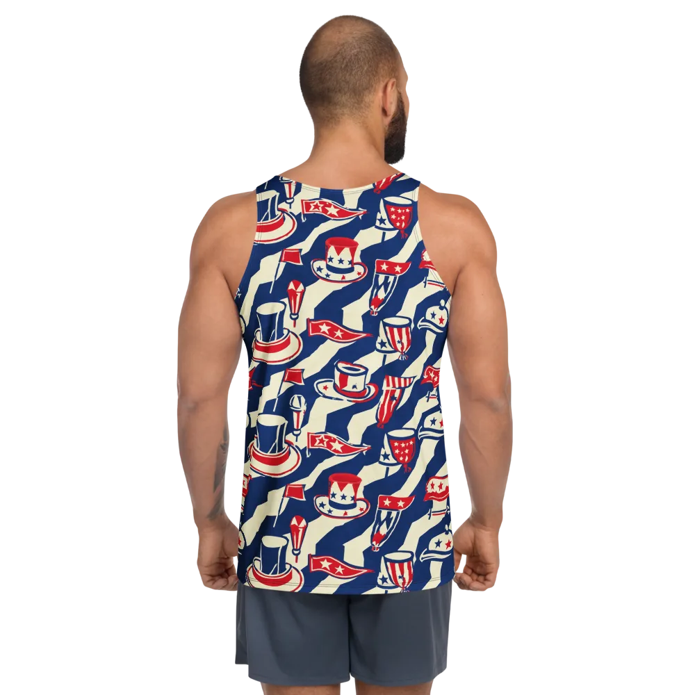 Stars And Stripes Soirée on Men's Tank Top — Back