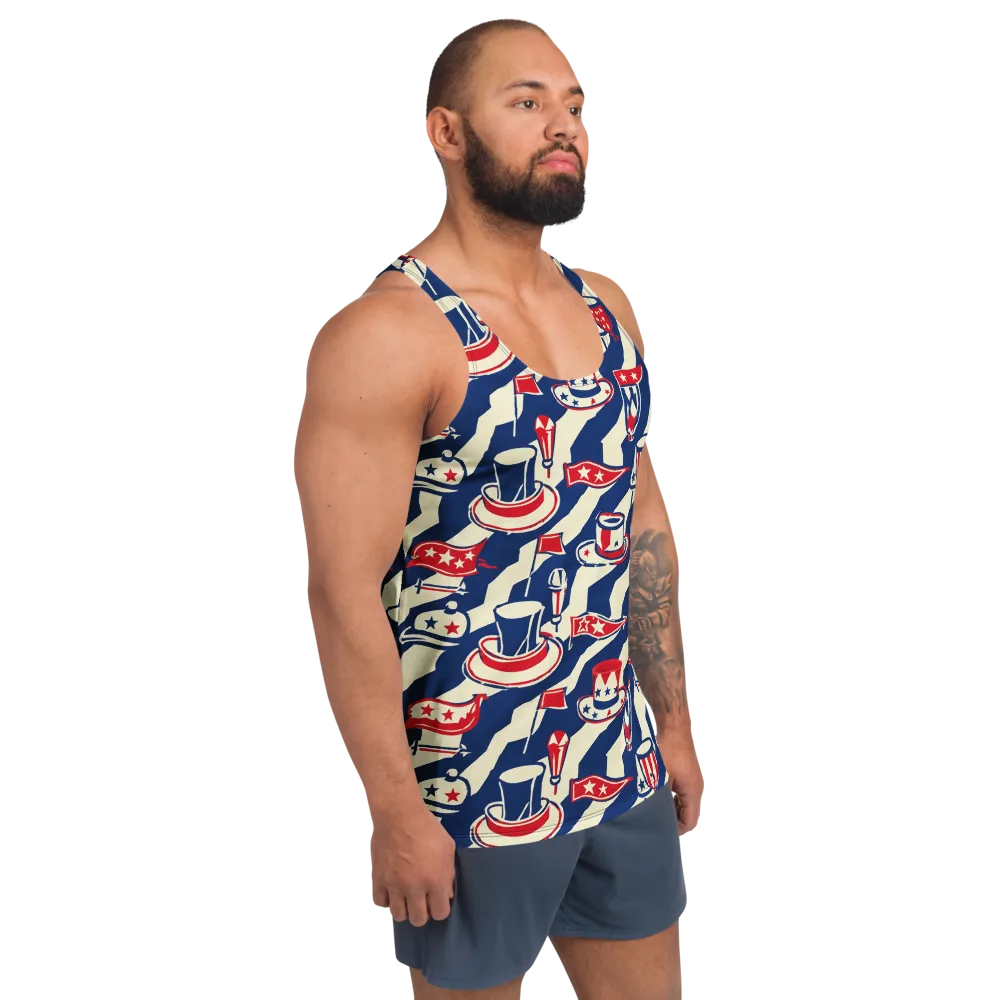 Stars And Stripes Soirée on Men's Tank Top — Right Front