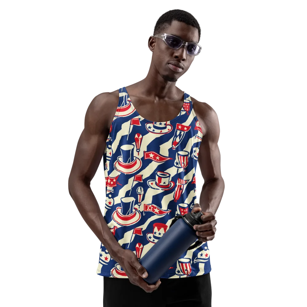 Stars And Stripes Soirée on Men's Tank Top — Front