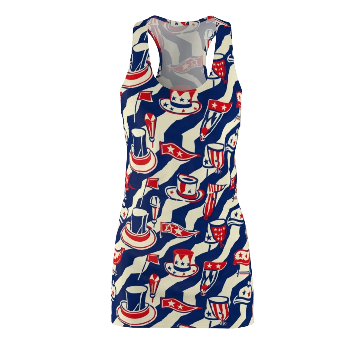 Stars And Stripes Soirée on Racerback Dress — Front
