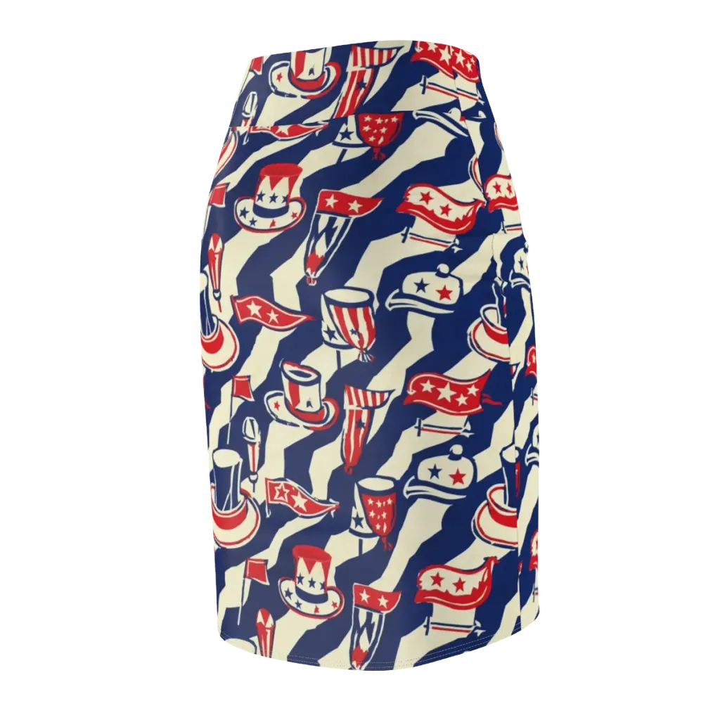 Stars And Stripes Soirée on Pencil Skirt — Back Side