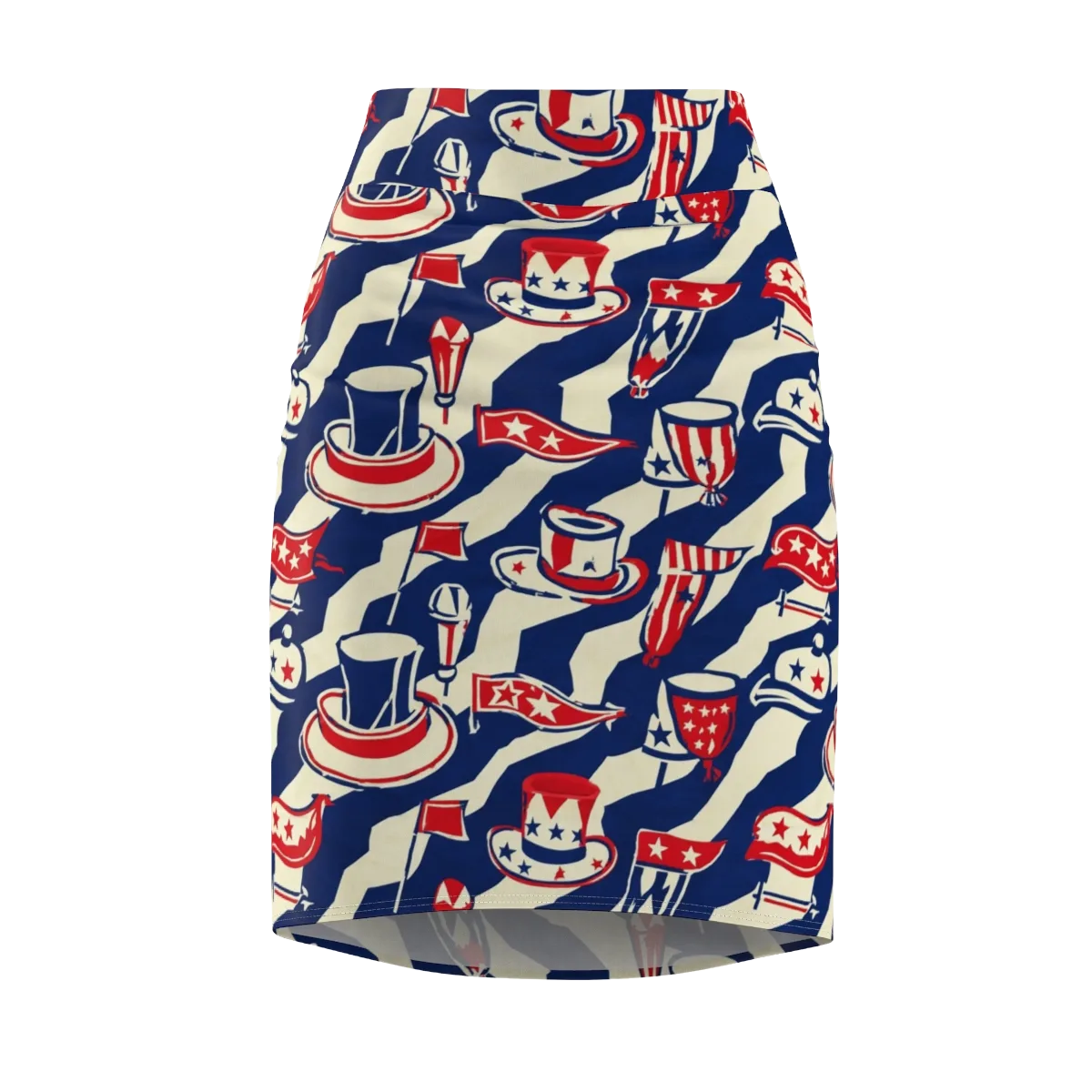 Stars And Stripes Soirée on Pencil Skirt — Front