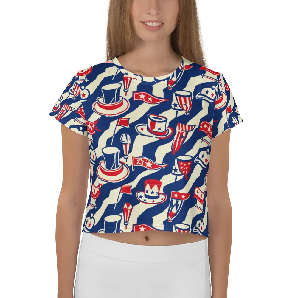 Stars And Stripes Soirée on Crop Tee — Front