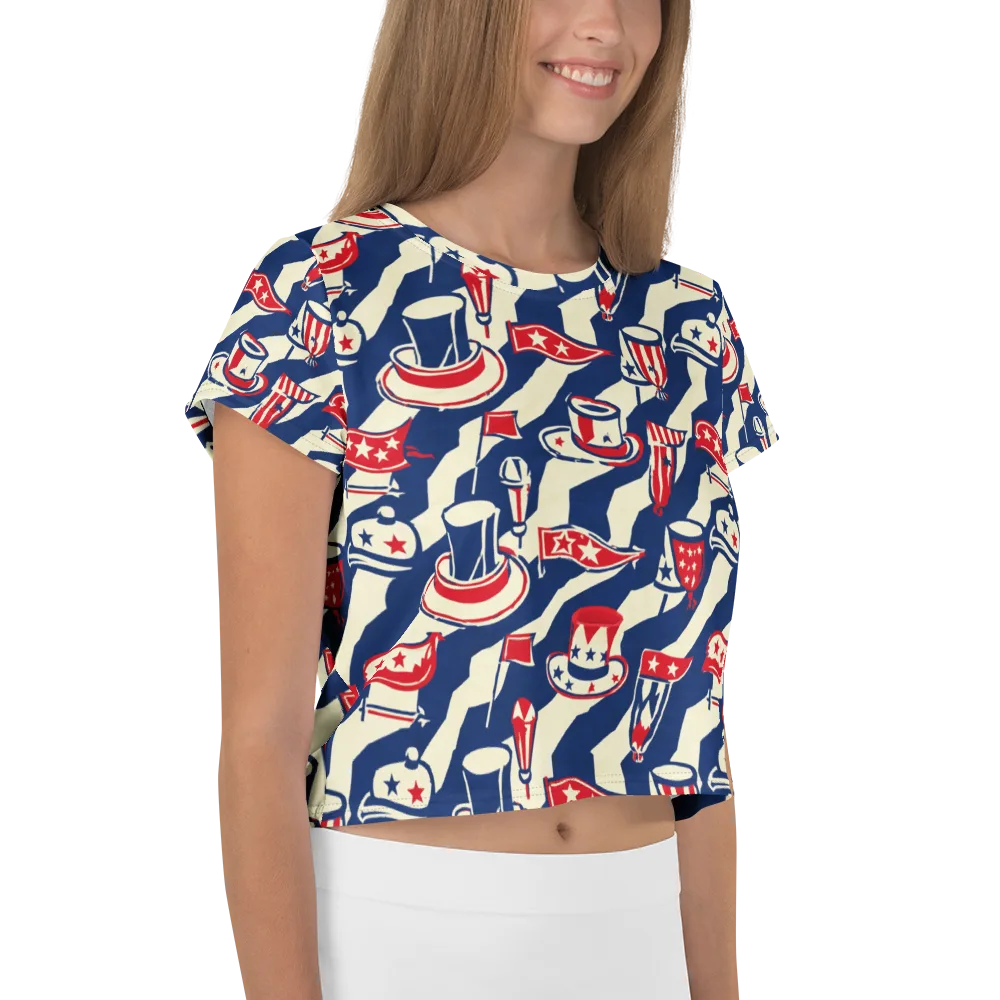 Stars And Stripes Soirée on Crop Tee — Right