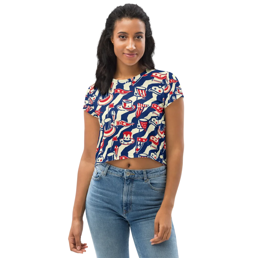 Stars And Stripes Soirée on Crop Tee — Front