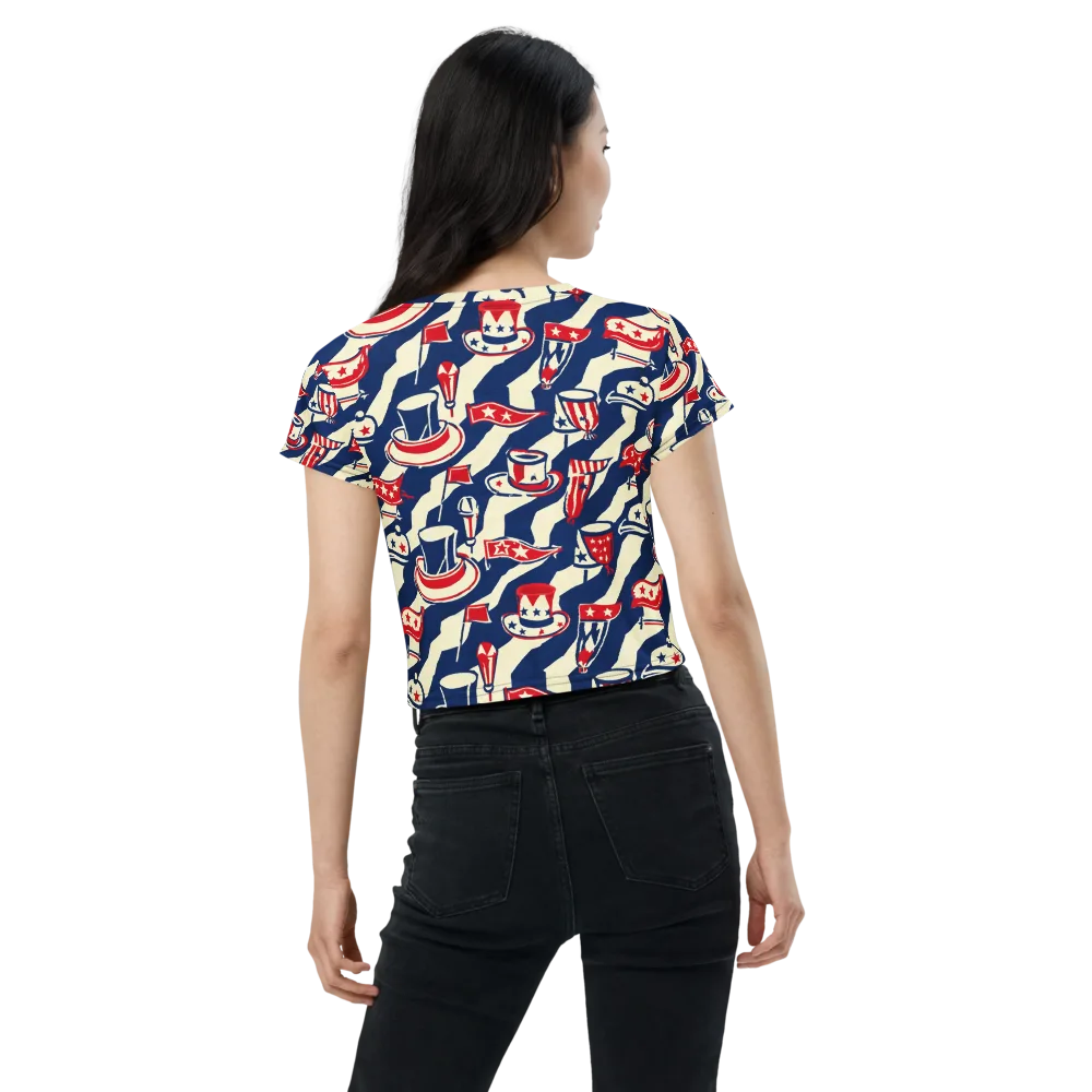 Stars And Stripes Soirée on Crop Tee — Back
