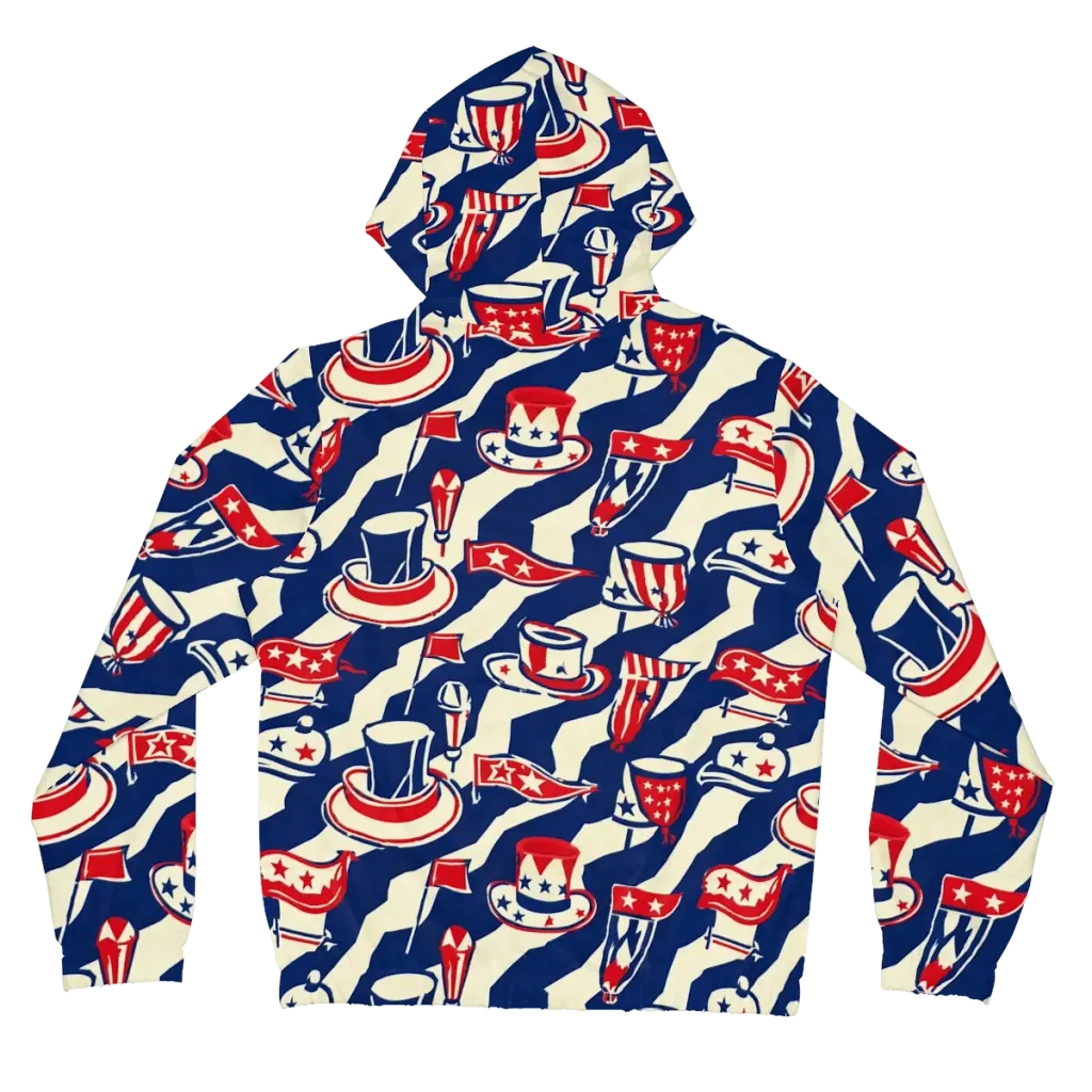 Stars And Stripes Soirée on Women's Full-Zip Hoodie — Back