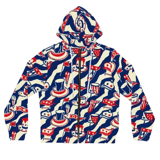 Stars And Stripes Soirée on a Women's Full-Zip Hoodie