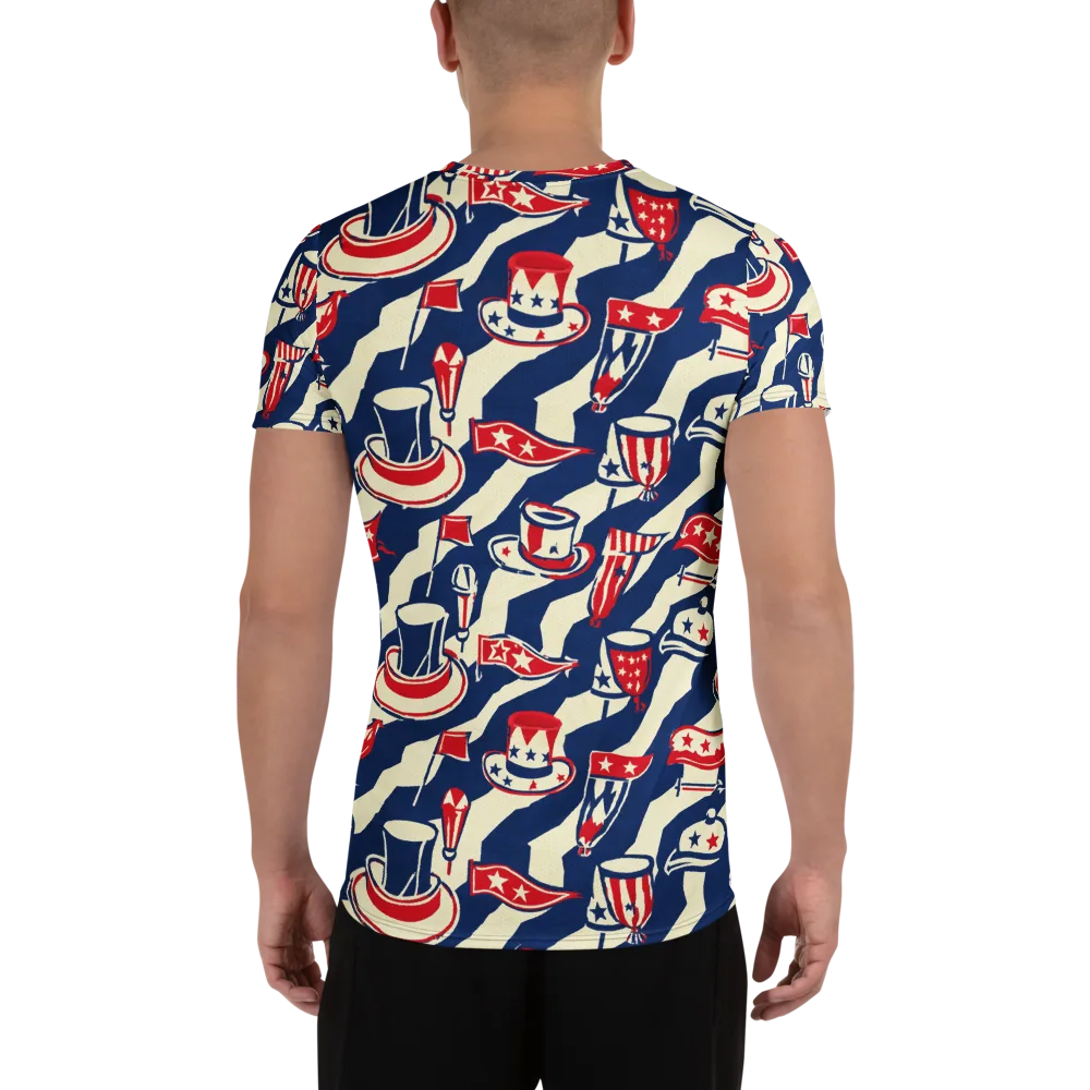 Stars And Stripes Soirée on Men's Athletic T-Shirt — Back