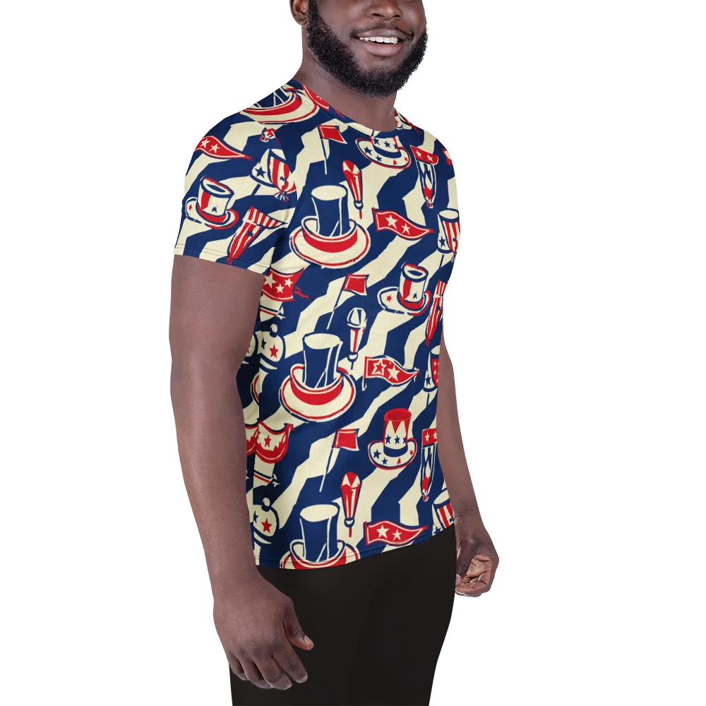 Stars And Stripes Soirée on Men's Athletic T-Shirt — Right