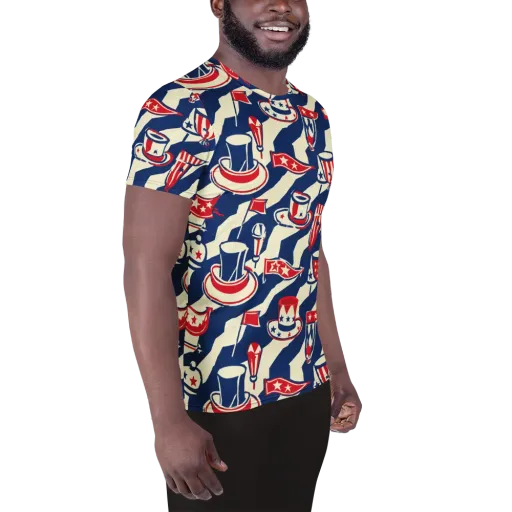 Stars And Stripes Soirée on a Men's Athletic T-Shirt