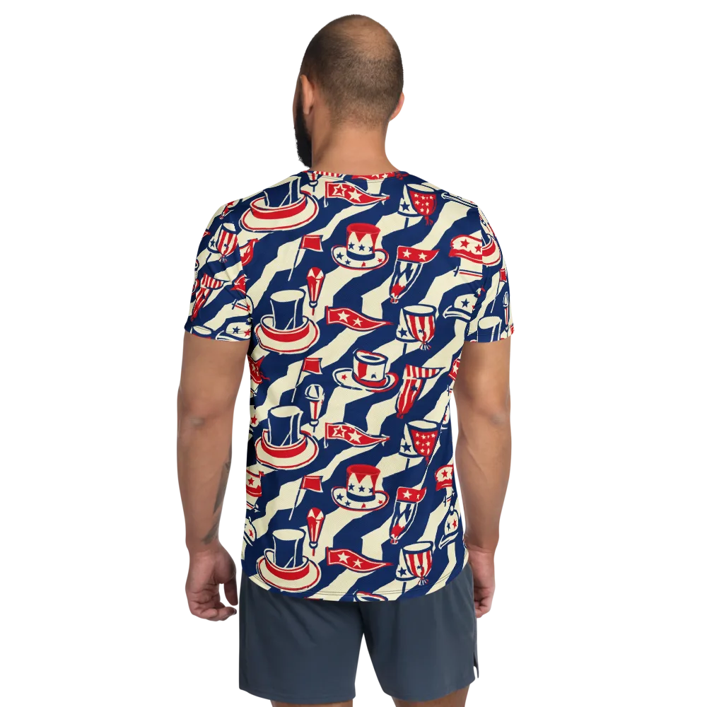 Stars And Stripes Soirée on Men's Athletic T-Shirt — Back