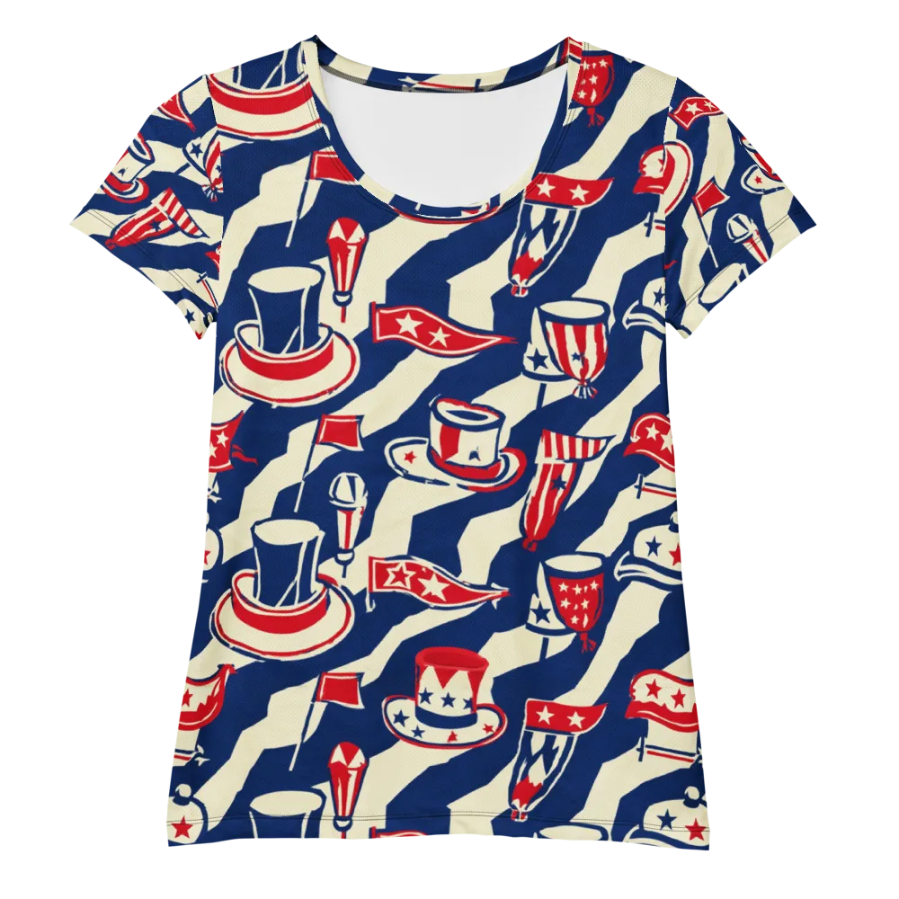 Stars And Stripes Soirée on Women's Athletic T-Shirt — Front