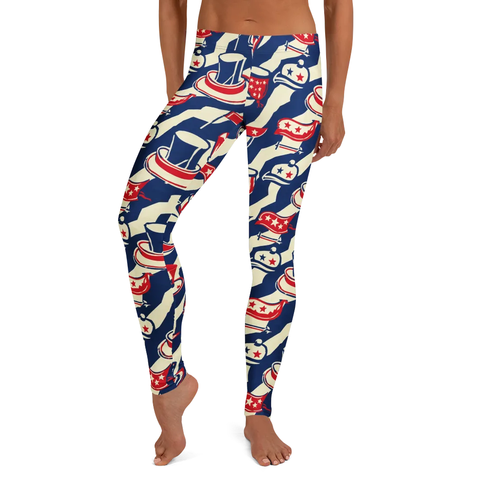 Stars And Stripes Soirée on Leggings — Front