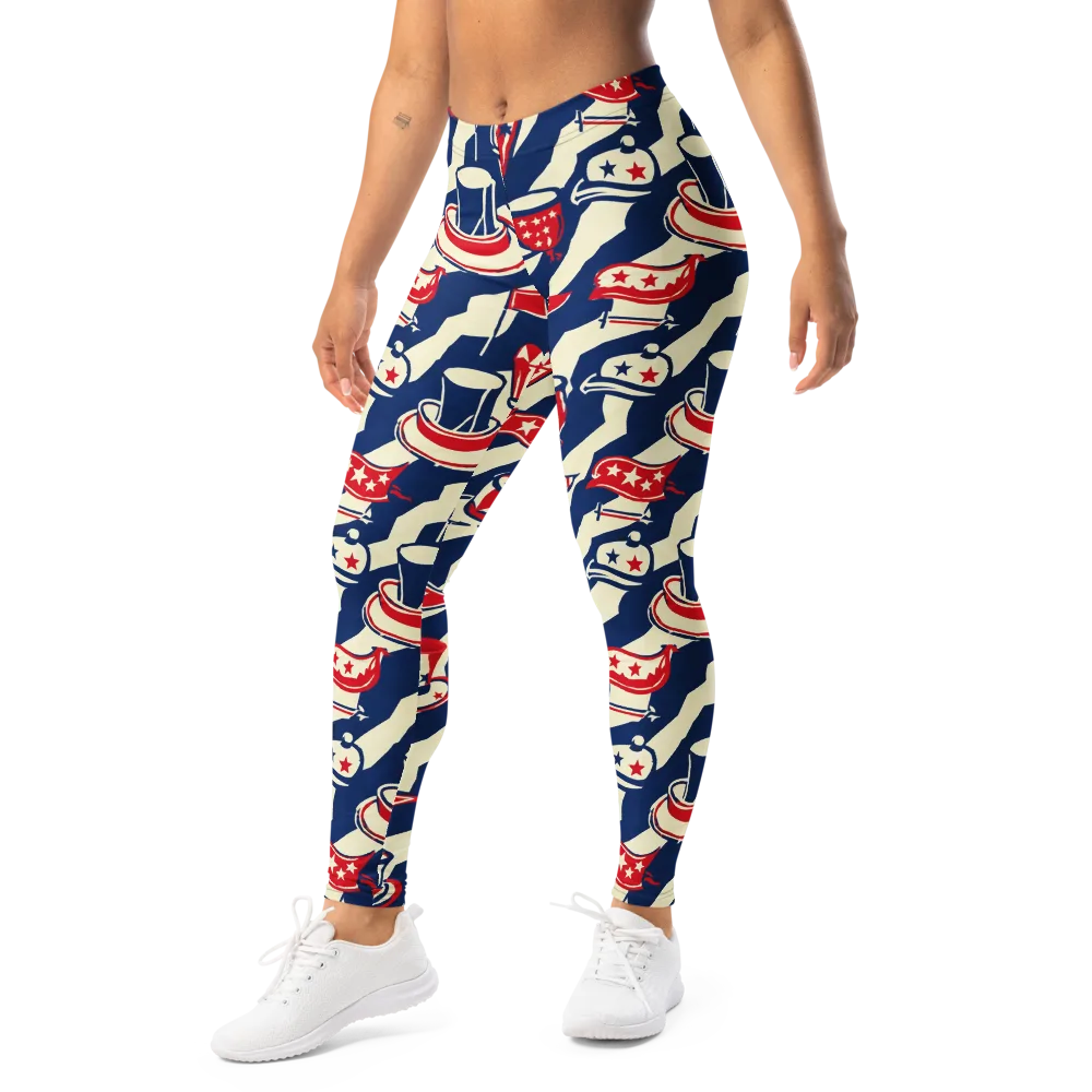 Stars And Stripes Soirée on Leggings — Left Front