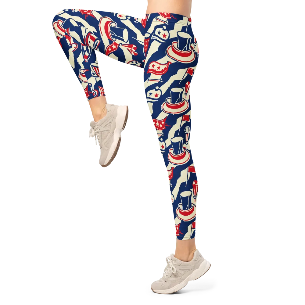 Stars And Stripes Soirée on Leggings — Left