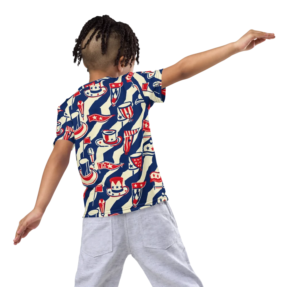 Stars And Stripes Soirée on Kids Crew Neck T-Shirt — Back