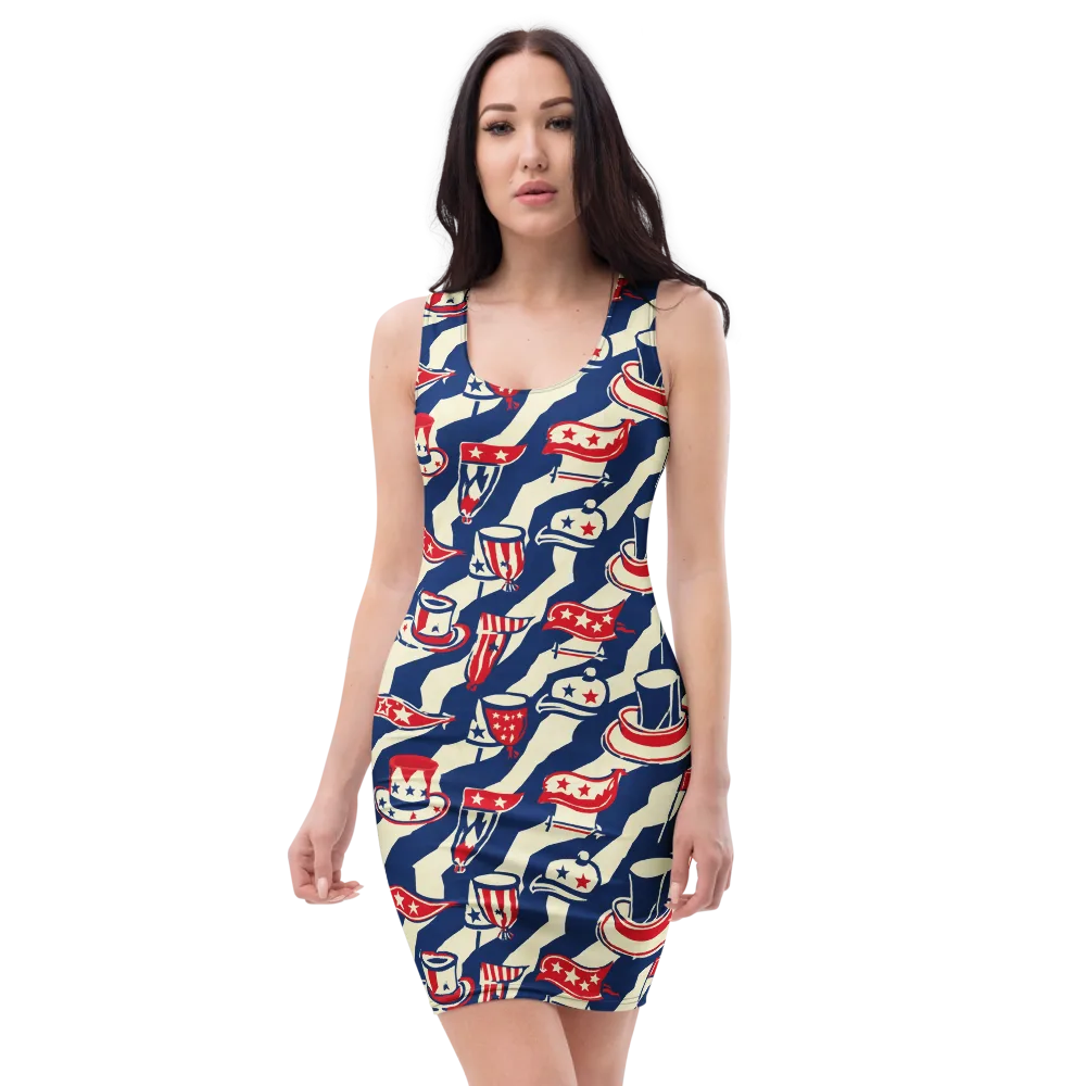 Stars And Stripes Soirée on Bodycon Dress — Front