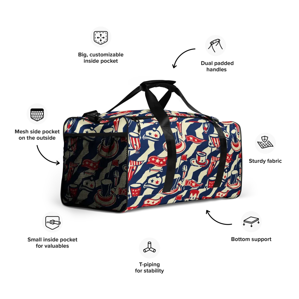 Stars And Stripes Soirée on Duffle Bag — Right Front