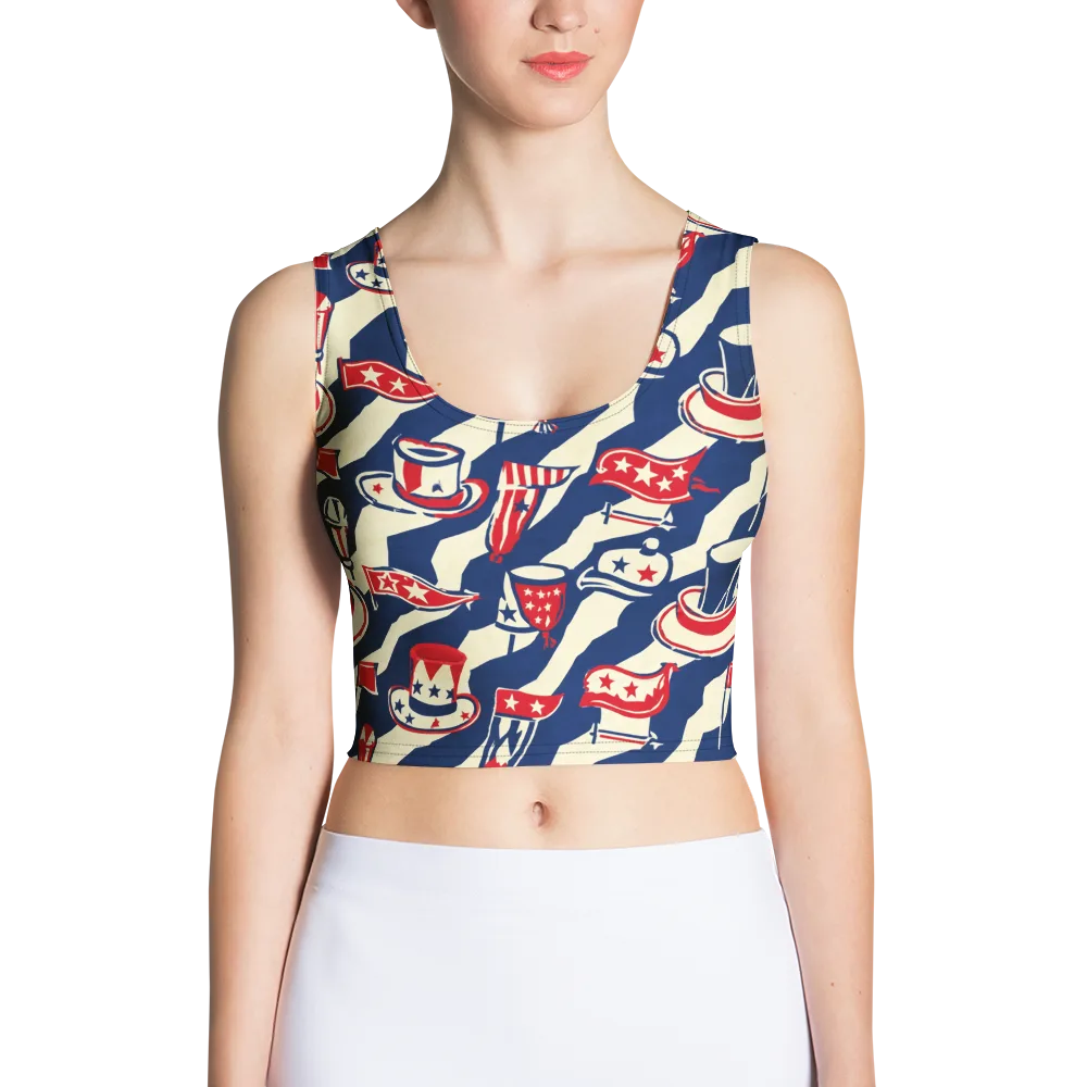 Stars And Stripes Soirée on Crop Top — Front
