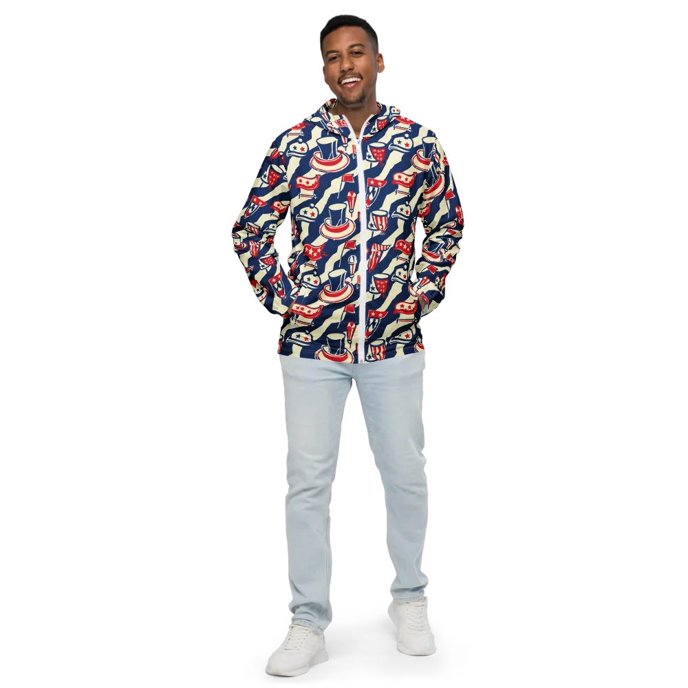 Stars And Stripes Soirée on Men's Windbreaker — Front