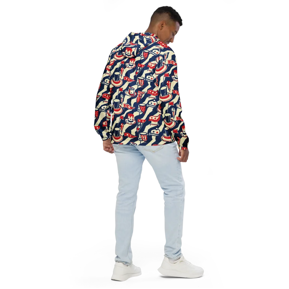 Stars And Stripes Soirée on Men's Windbreaker — Back