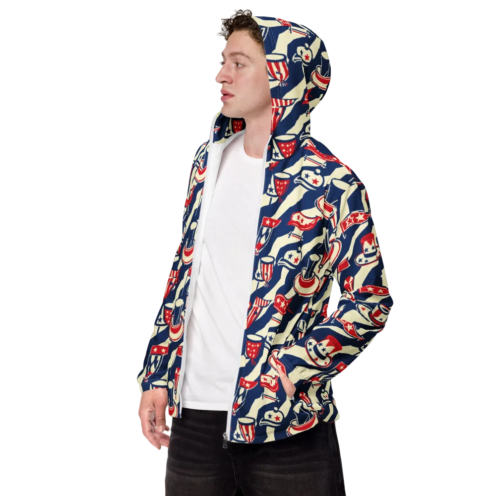 Stars And Stripes Soirée on Men's Windbreaker — Left Front