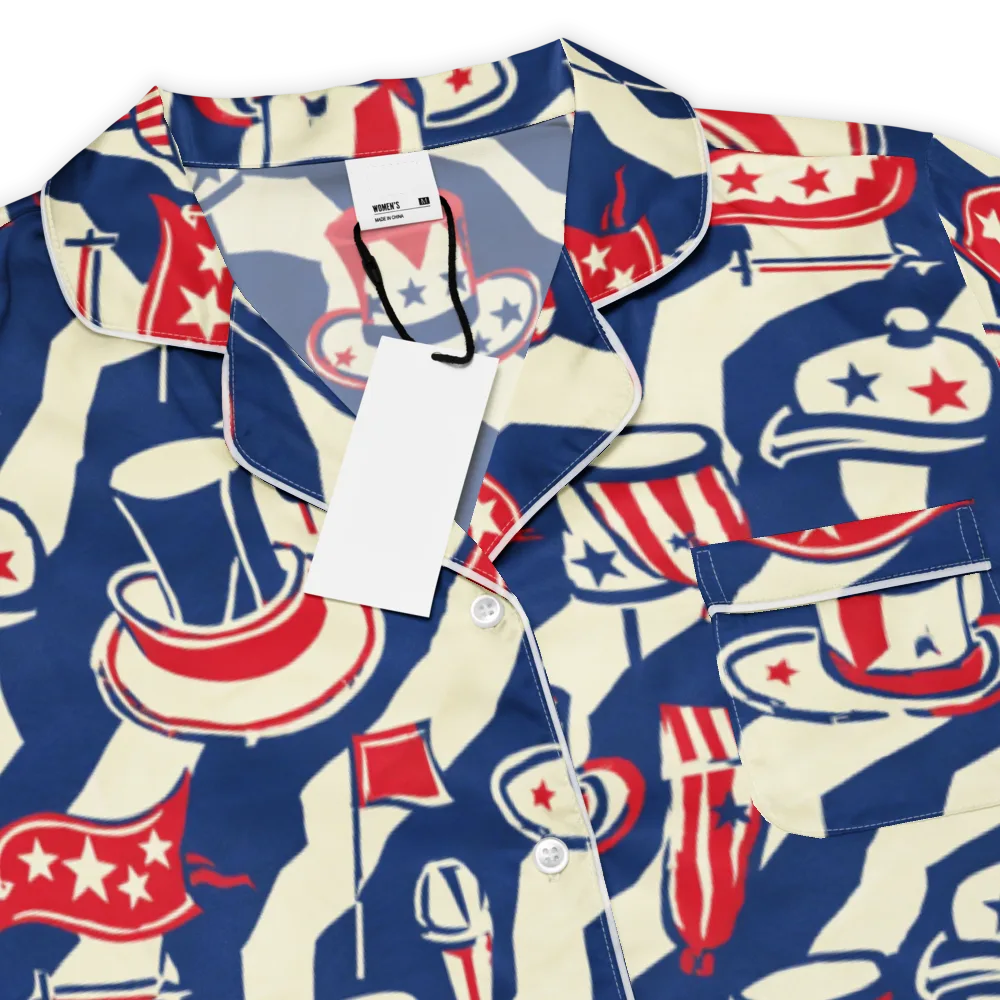 Stars And Stripes Soirée on Women's Short Sleeve Pajama Top — Product details