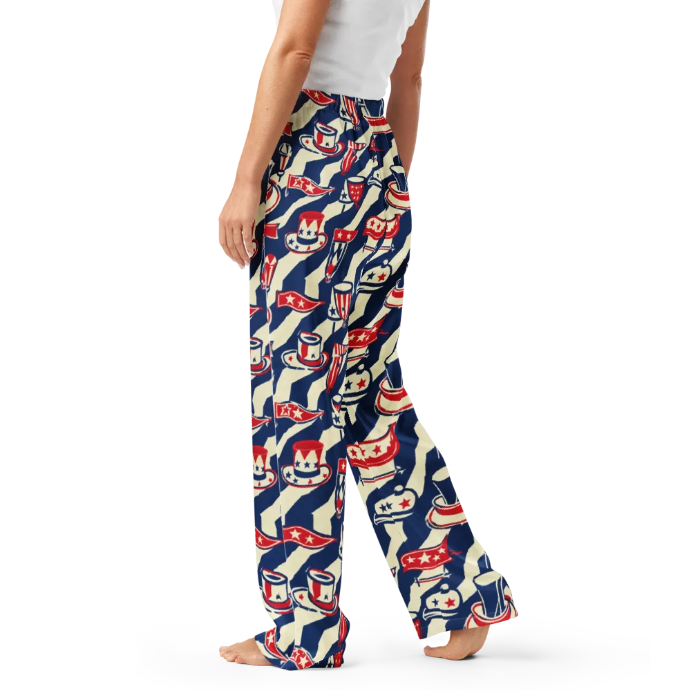 Stars And Stripes Soirée on Women's Pajama Pants — Left
