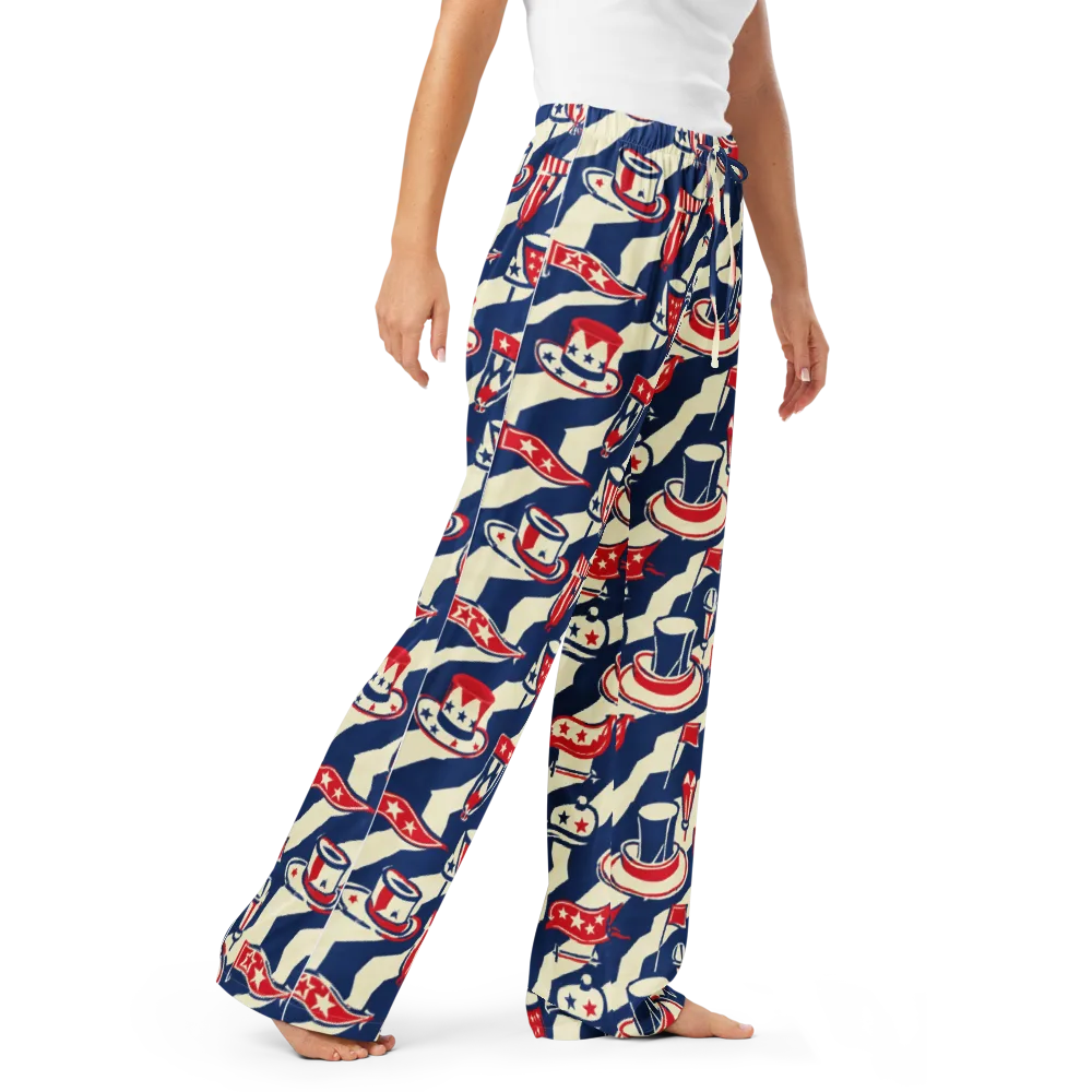 Stars And Stripes Soirée on Women's Pajama Pants — Right Front