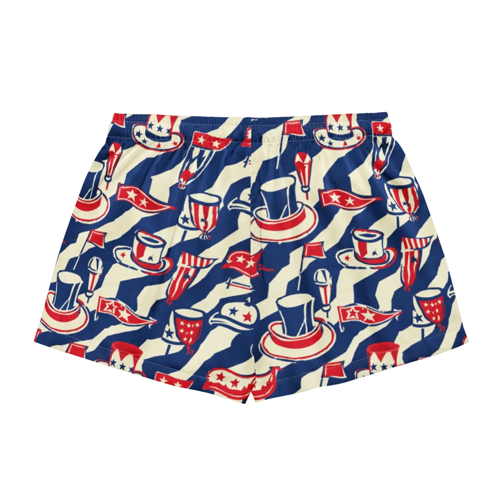 Stars And Stripes Soirée on Women's Pajama Shorts — Back