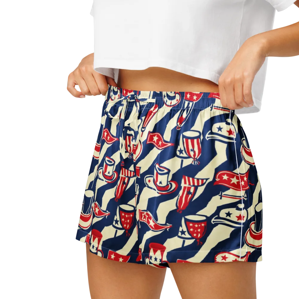 Stars And Stripes Soirée on Women's Pajama Shorts — Left