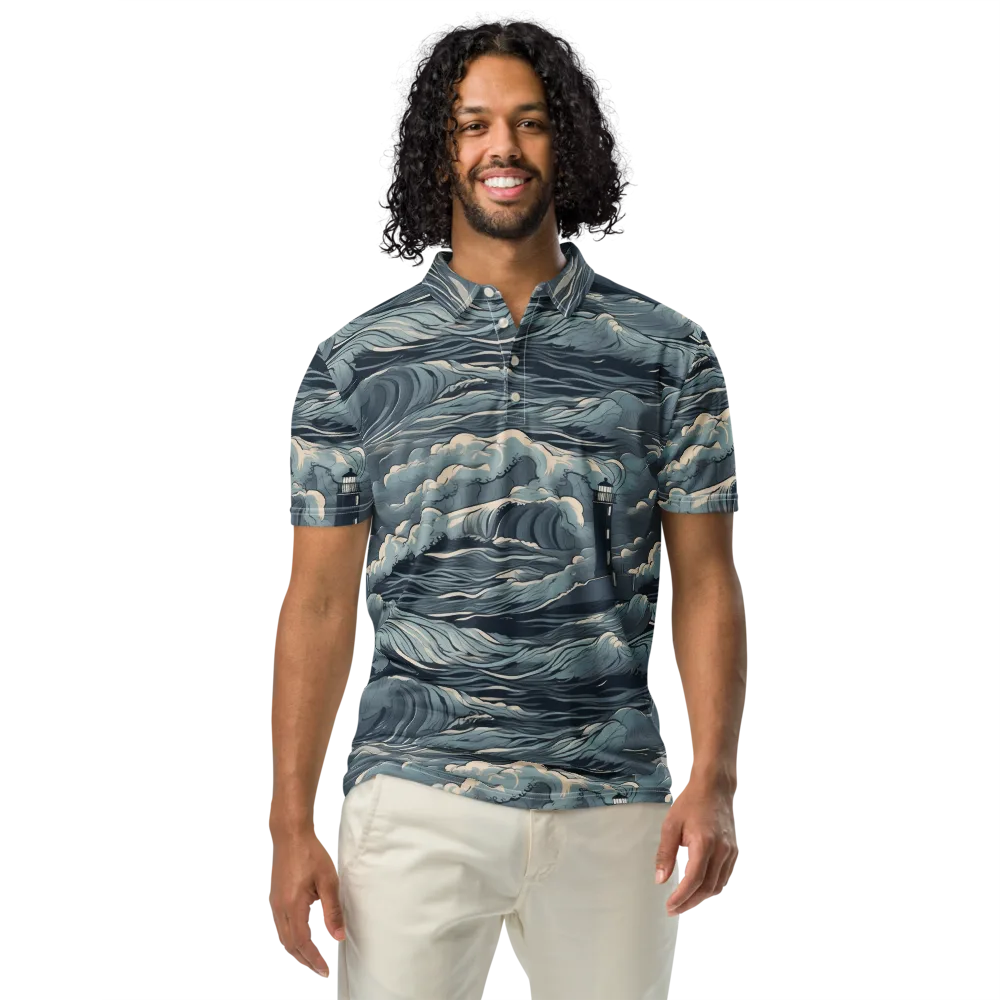 Stormwatch Beacon on Men's Slim Fit Polo Shirt — Front